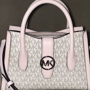 Michael Kors Small Satchel in Pink and Cream Leather Crossbody Bag